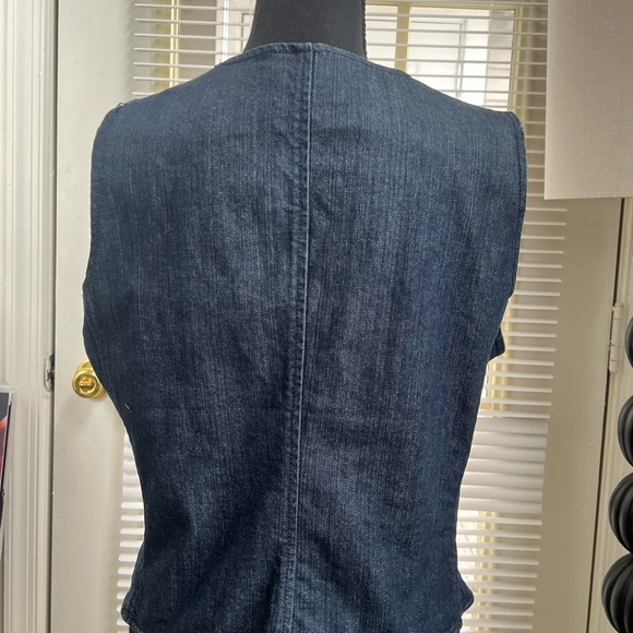 New York & Company Blue Denim Vest Classic Sleeveless Design - Picture 8 of 8